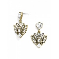 Ice Warrior Crystal Art Deco Stud Earrings